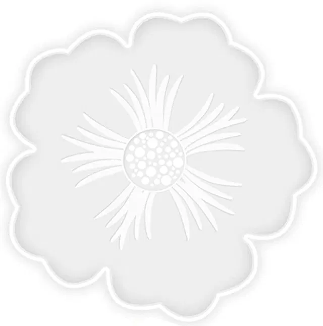 SS Art Land 4" Flower Silicone Mould For Coaster DIY Photo Frame Resin Art & Craft -1Pc