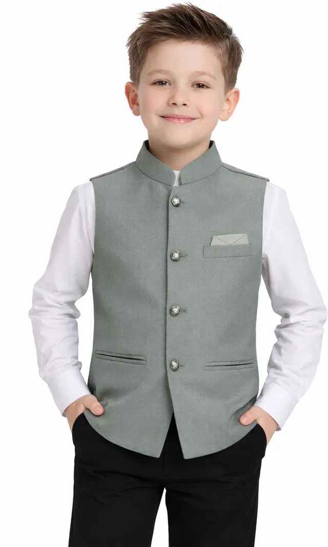 SHAMA SINGHAL Sleeveless Solid Boys Jacket