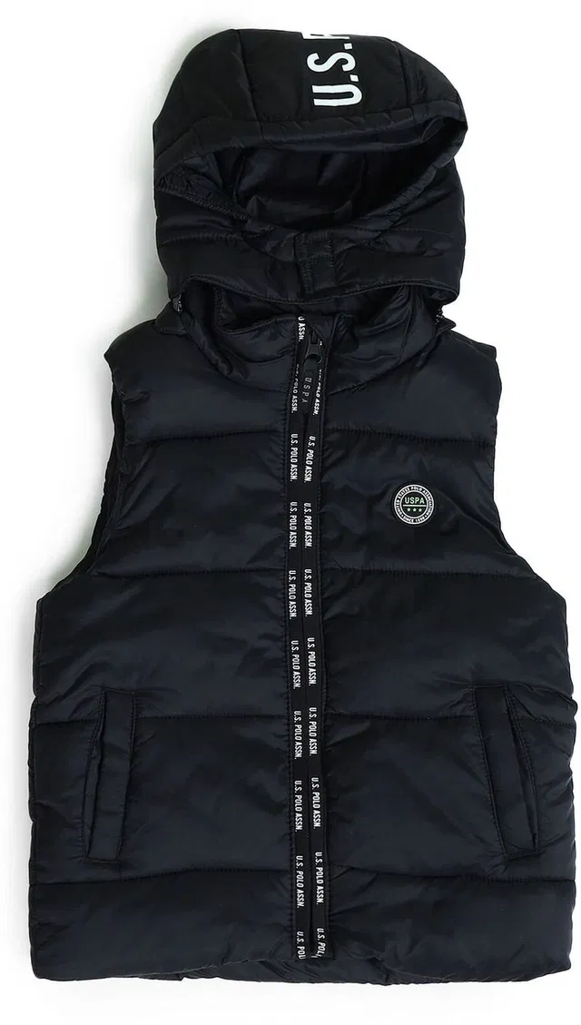 U.S. POLO ASSN. Sleeveless Self Design Boys Jacket