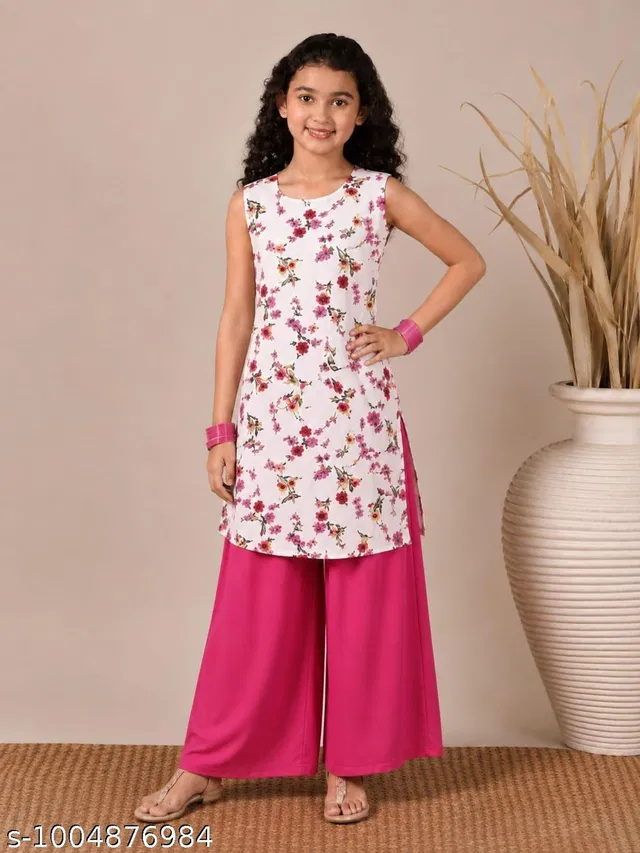 wwo Girls Festive & Party Kurta and Palazzo Set