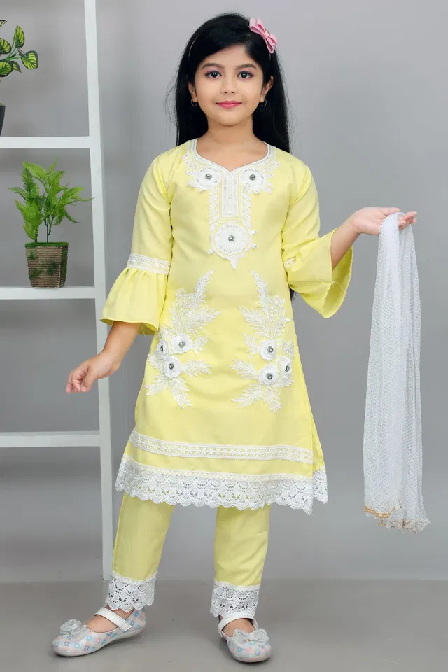 R FASHION Girls Festive & Party Kurta and Churidar Set