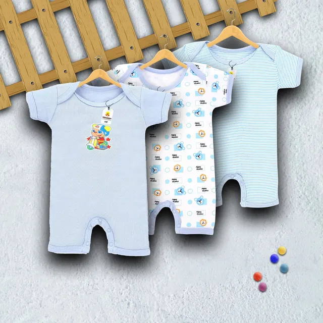 King Born Romper For Baby Boys & Baby Girls Casual Printed Cotton Blend
