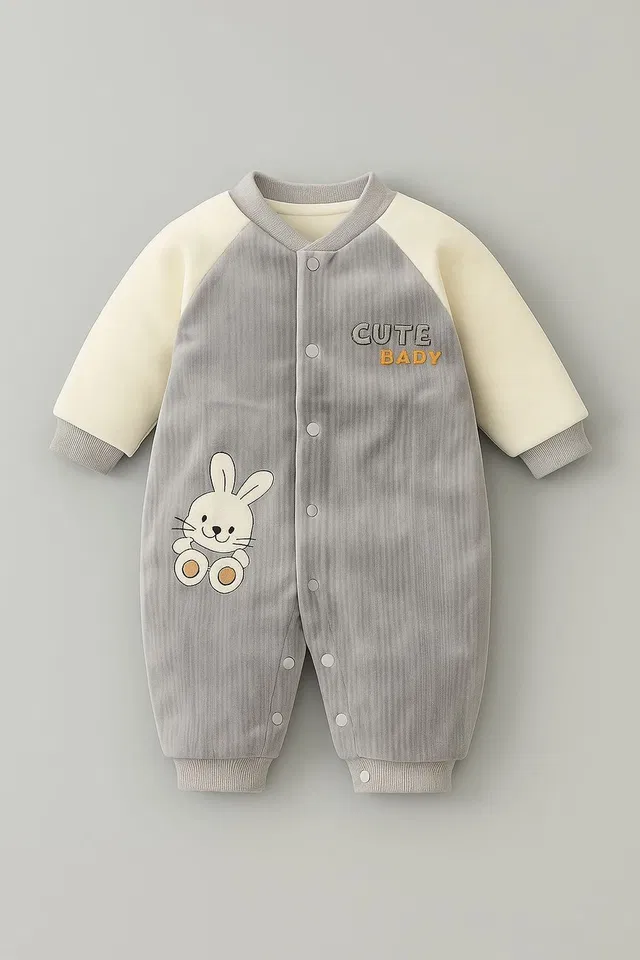 Shyamcollections Romper For Baby Boys & Baby Girls Casual Self Design Wool Blend
