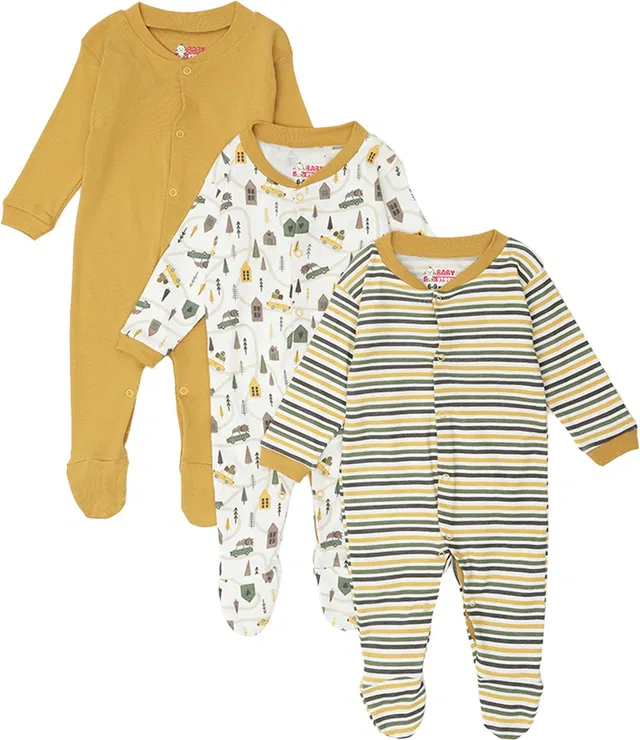 Baby Story Romper For Baby Boys & Baby Girls Solid, Printed, Striped Cotton Blend