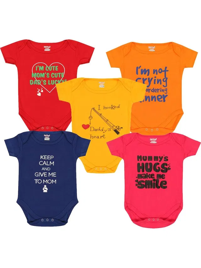 kiddeo Romper For Baby Boys & Baby Girls Graphic Print Pure Cotton
