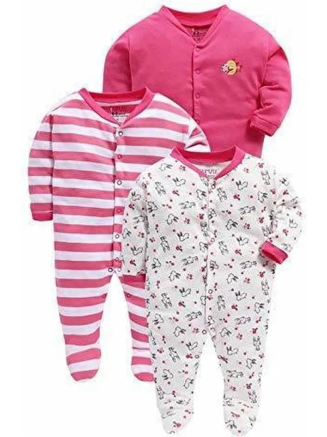 MEGNAM Romper For Baby Boys & Baby Girls Printed, Striped Cotton Blend