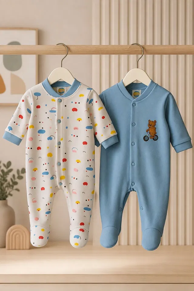 TAWAO Romper For Baby Boys & Baby Girls Casual Printed Cotton Blend