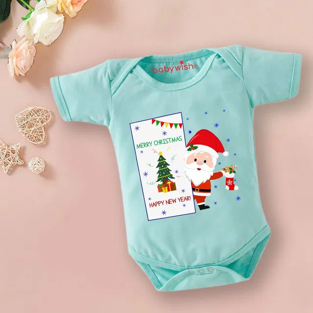 Babywish Romper For Baby Boys & Baby Girls Casual Printed Cotton Blend
