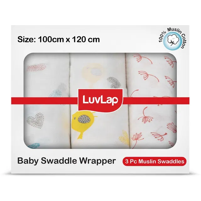 LuvLap Printed Single Swaddling Baby Blanket for  AC Room