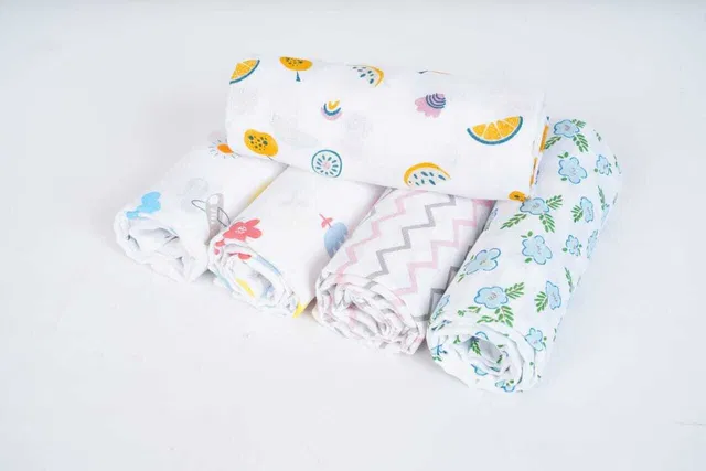 kinandtin Printed, Animal, Cartoon Single Swaddling Baby Blanket for  AC Room