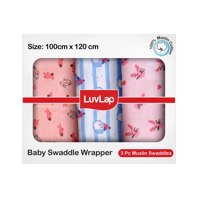 LuvLap Printed Single Swaddling Baby Blanket for  AC Room