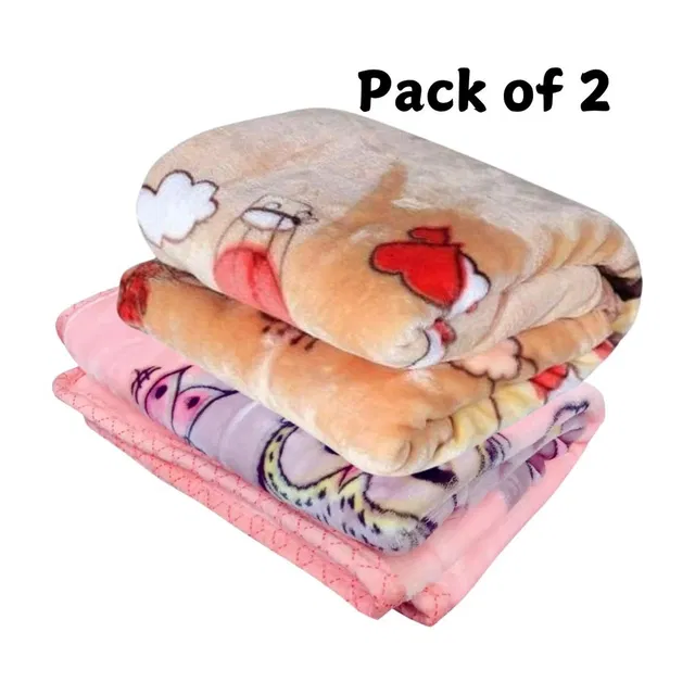 Tip 'n' Top Cartoon Crib Mink Blanket for  Heavy Winter