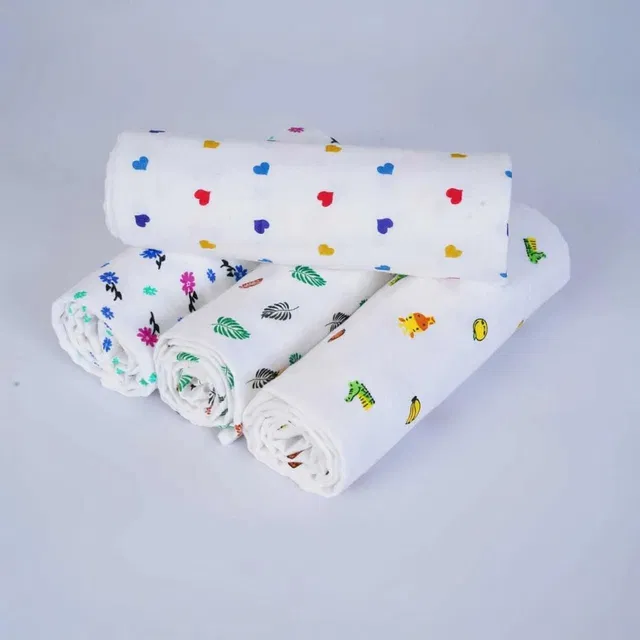 kinandtin Animal, Floral, Printed, Cartoon Single Swaddling Baby Blanket for  AC Room