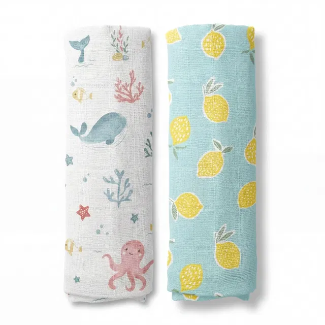 haus & kinder Printed Crib Swaddling Baby Blanket for  All Season