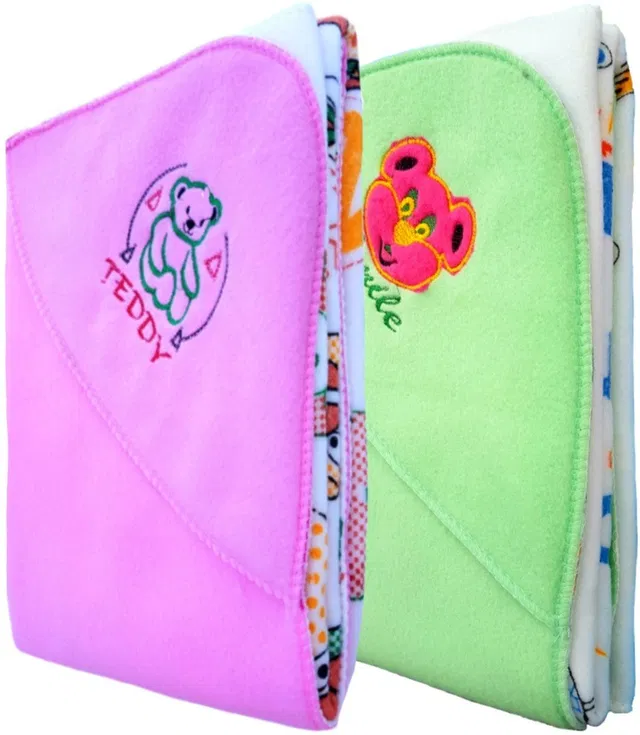 BRANDONN Embroidered Crib Hooded Baby Blanket for  AC Room