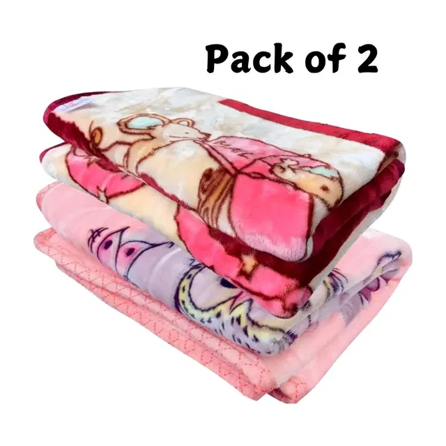 Tip 'n' Top Cartoon Crib Mink Blanket for  Heavy Winter