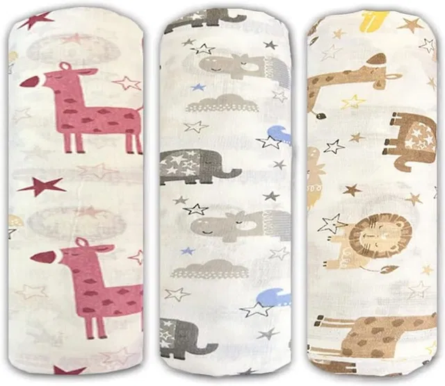 Trance Home Linen Printed Crib Swaddling Baby Blanket for  All Season