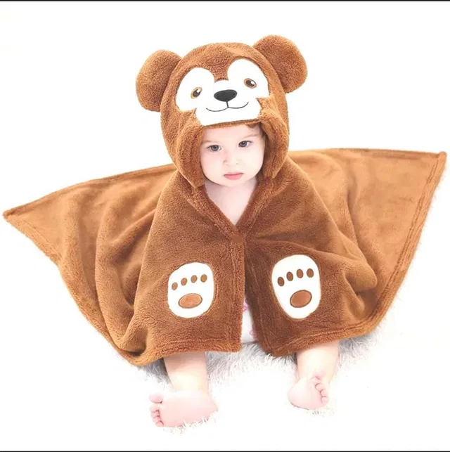 BRANDONN Animal Single Hooded Baby Blanket for  AC Room