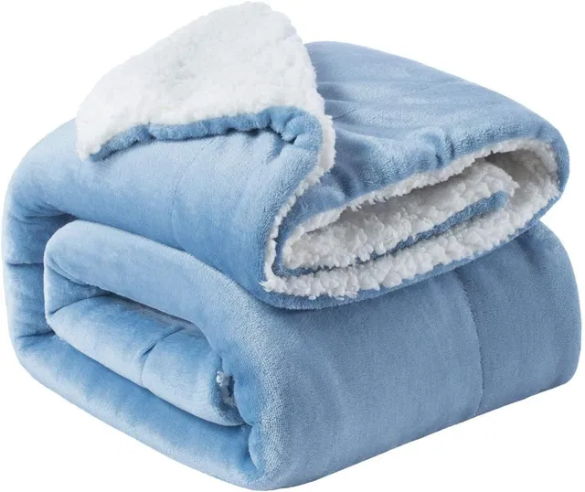 VAS COLLECTIONS Solid Crib Sherpa Blanket for  AC Room