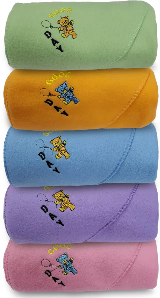 BELLO TOKO Solid Crib Hooded Baby Blanket for  AC Room