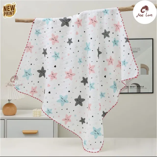 Mini Love Geometric Single Swaddling Baby Blanket for  All Season