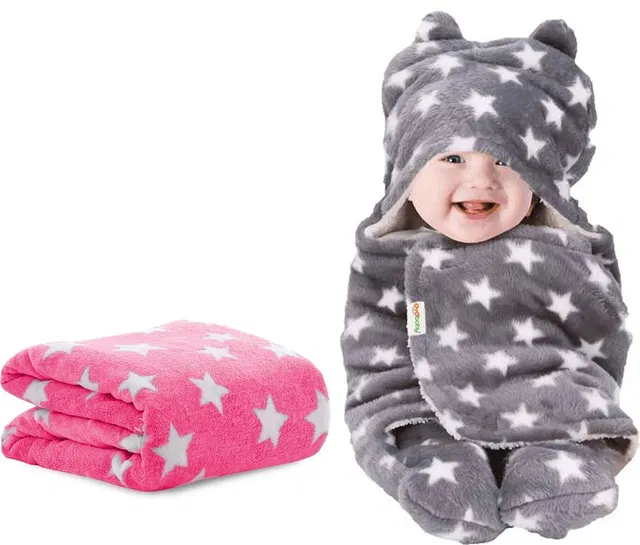 Oyo Baby Printed Crib Fleece Blanket for  AC Room