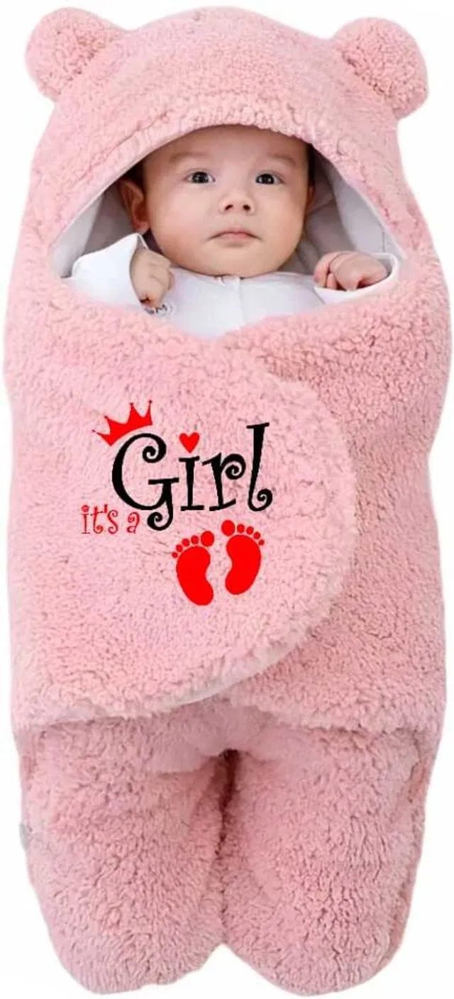 Swissberry Embroidered Crib Hooded Baby Blanket for  AC Room