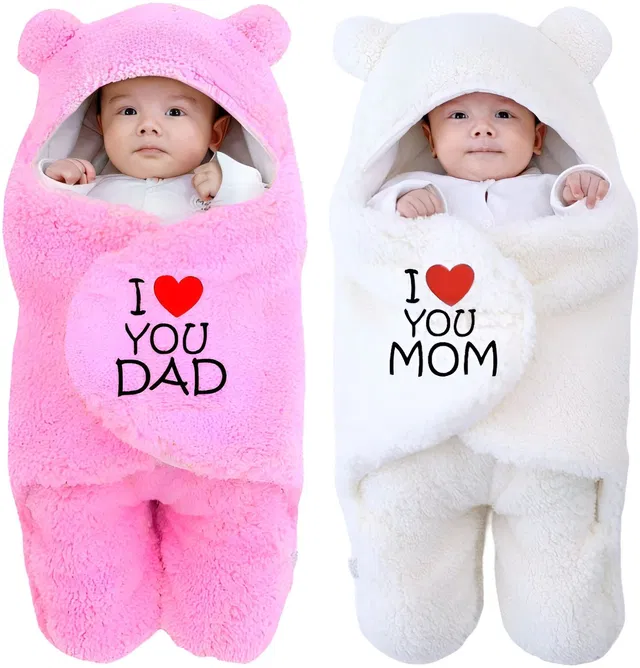 NAMAN Embroidered Crib Hooded Baby Blanket for  Heavy Winter