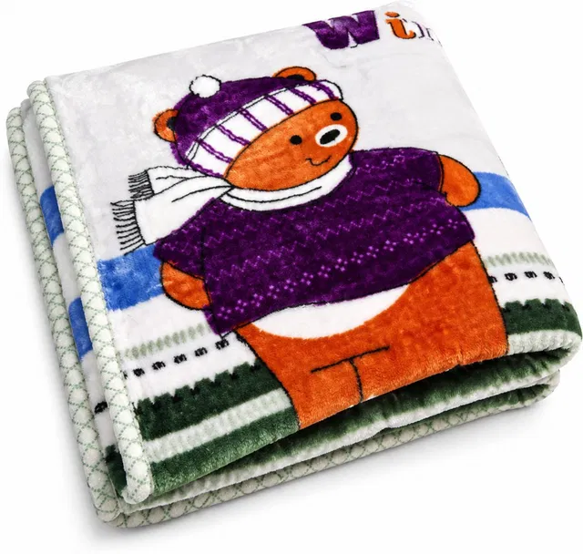 InfantJoyy Printed Single Crib Baby Blanket for  All Season