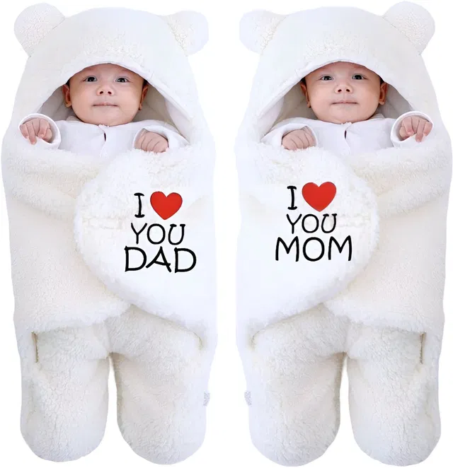 BABY ZONE Embroidered Crib Hooded Baby Blanket for  Heavy Winter