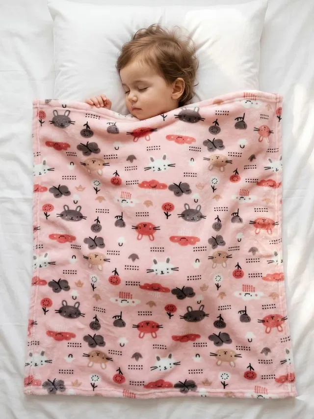 BABY ZONE 3D Printed Crib AC Blanket for  All Season