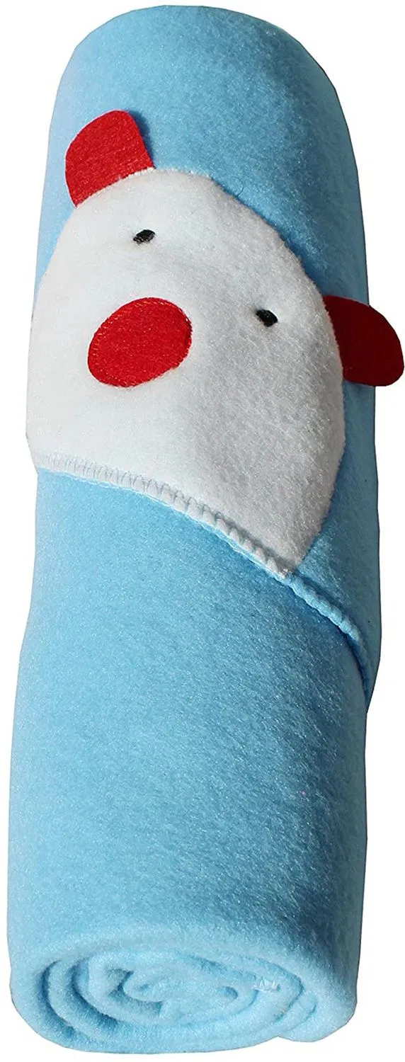 BABY ZONE Embroidered Single Hooded Baby Blanket for  Mild Winter