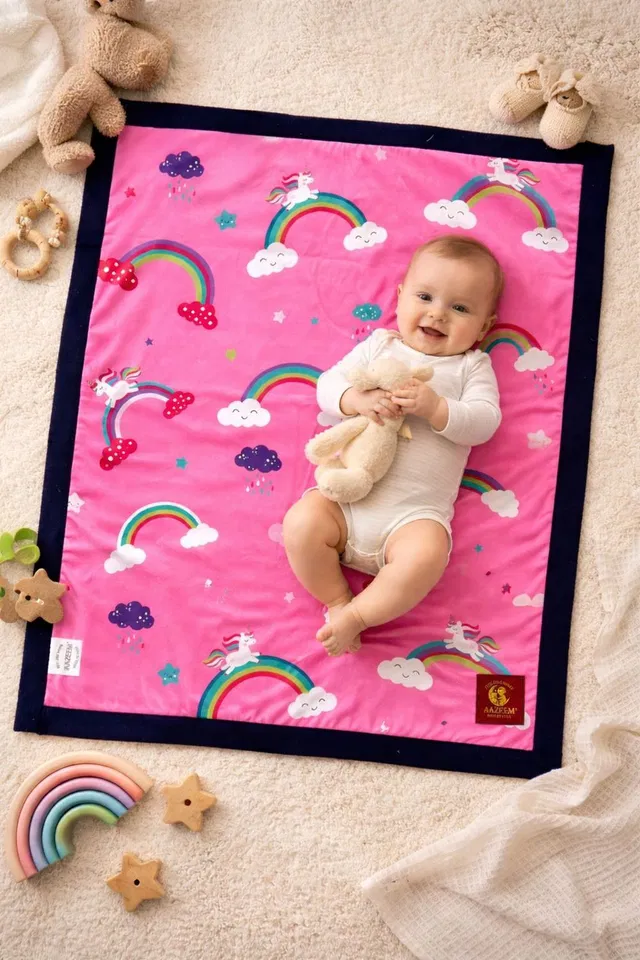 AAZEEM Printed Crib Fleece Blanket for  AC Room
