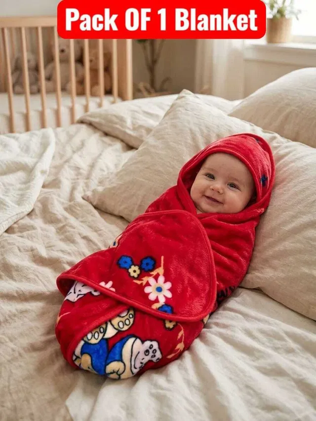 SOFTCRAFT Cartoon Crib Mink Blanket for  All Season