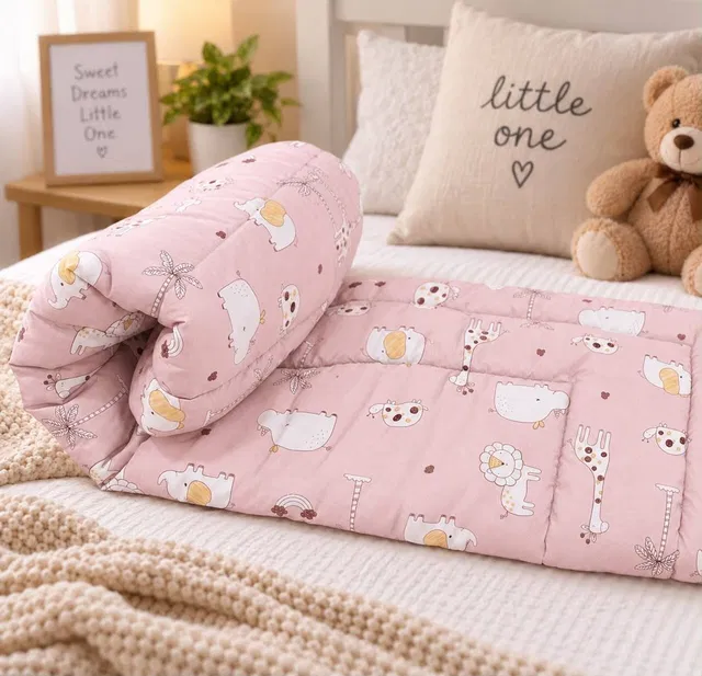 VoiDrop Printed Single Crib Baby Blanket for  All Season