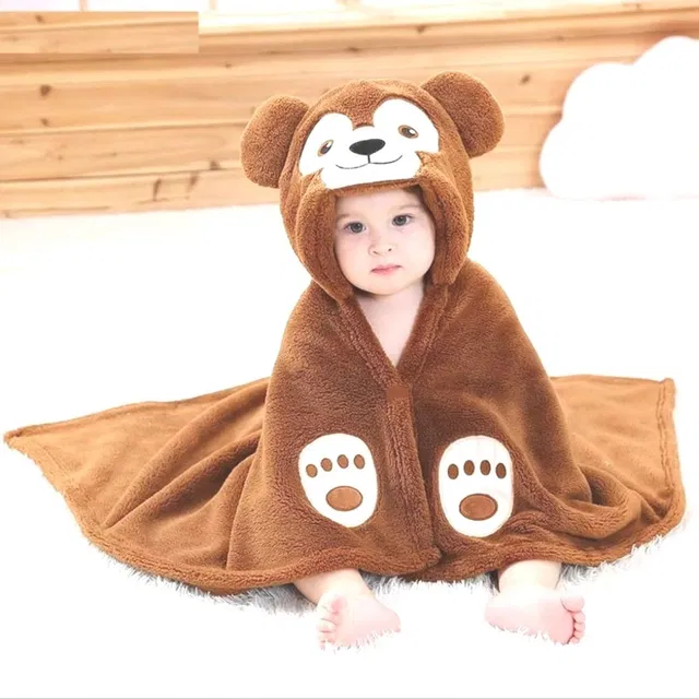 BRANDONN Embroidered Single Hooded Baby Blanket for  AC Room