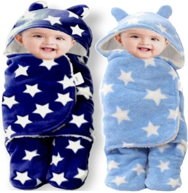 Aakriti Printed Single Hooded Baby Blanket for  AC Room