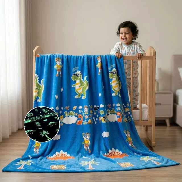 Famyo Self Design Queen Crib Baby Blanket for  AC Room