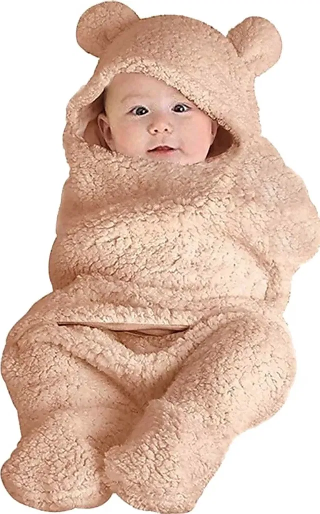 BRANDONN Solid Crib Hooded Baby Blanket for  Mild Winter