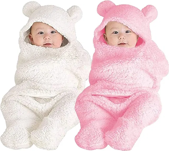 BRANDONN Solid Single Hooded Baby Blanket for  AC Room