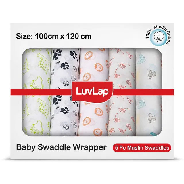 LuvLap Printed Single Swaddling Baby Blanket for  Mild Winter