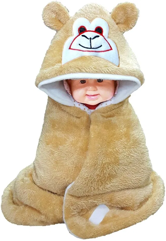 BRANDONN Abstract Single Hooded Baby Blanket for  Mild Winter