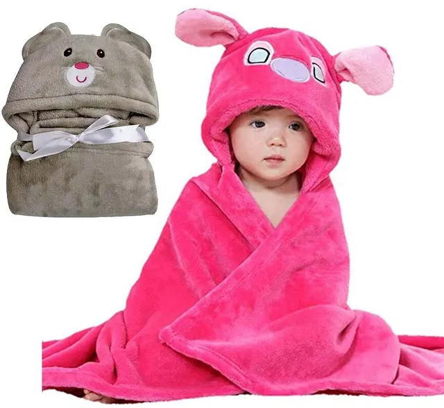 BABY ZONE Embroidered Crib Hooded Baby Blanket for  AC Room