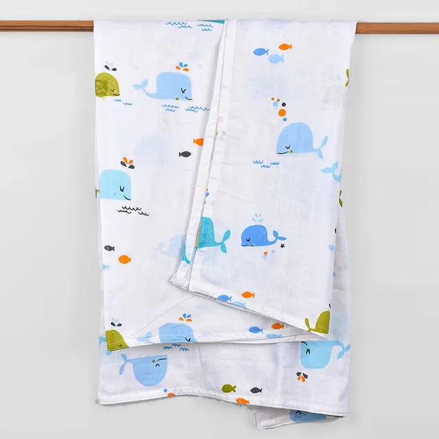 Mom's Home Printed Single Swaddling Baby Blanket for  AC Room