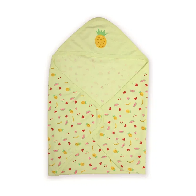 LuvLap Printed Crib Hooded Baby Blanket for  Mild Winter