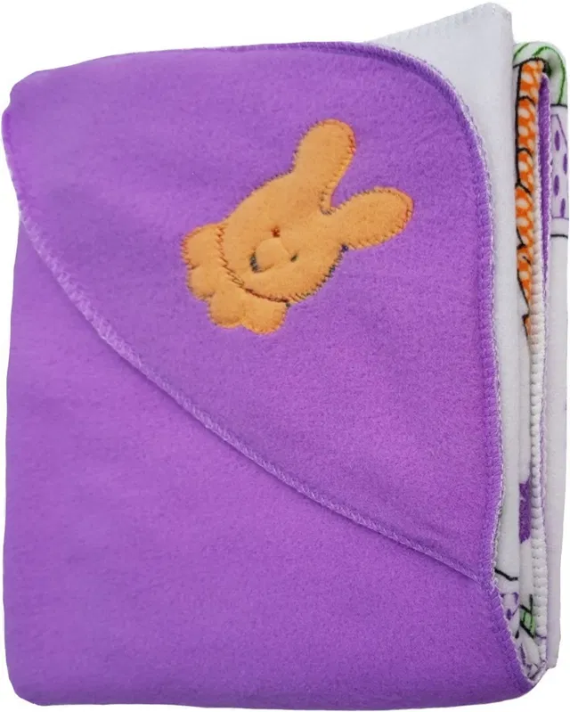 BRANDONN Embroidered Crib Hooded Baby Blanket for  AC Room