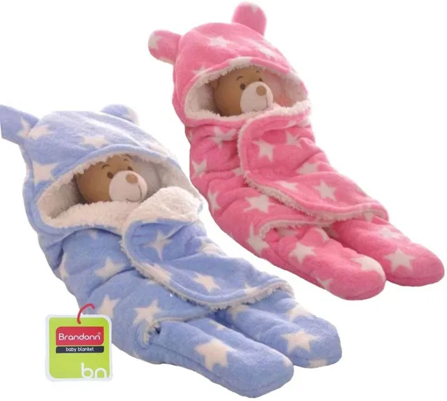 BRANDONN Polka Single Hooded Baby Blanket for  AC Room