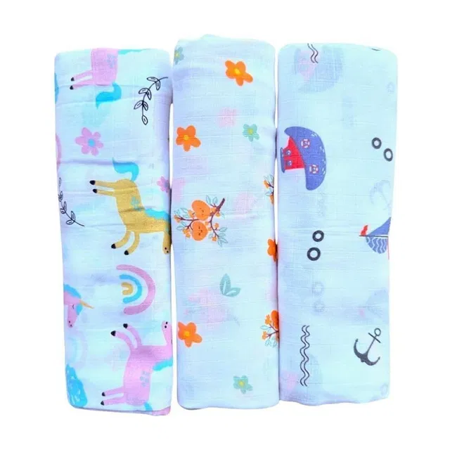 BUNNY & TORTOISE Printed Crib Swaddling Baby Blanket for  Mild Winter