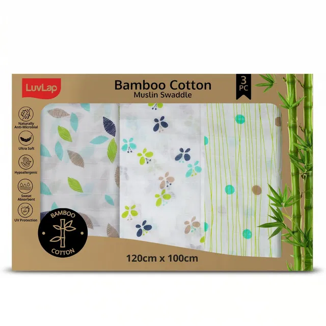 LuvLap Printed Crib Swaddling Baby Blanket for  Mild Winter