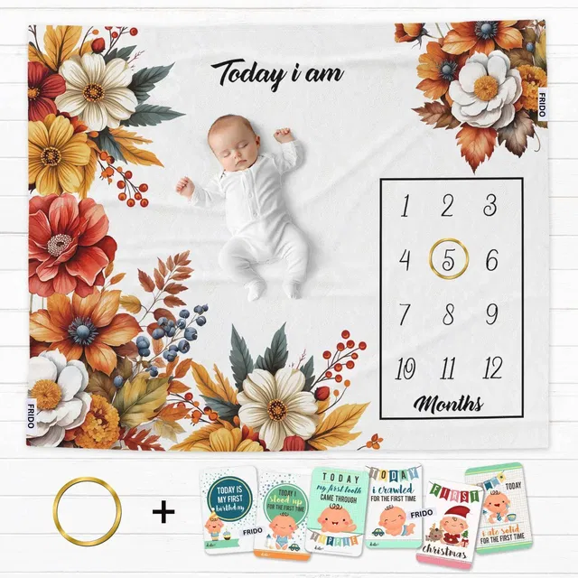 Frido Printed Single Crib Baby Blanket for  Mild Winter